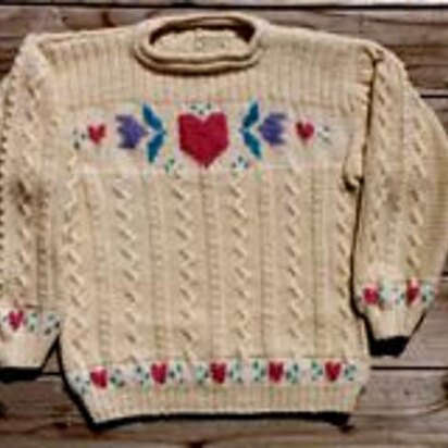 Alpine Folk Heart Sweater