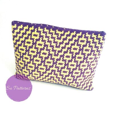 Lattice Tapestry Crochet Clutch