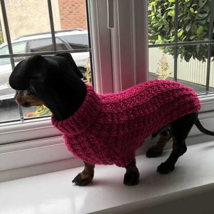 Waffle Stitch Mini Dachshund Sweater