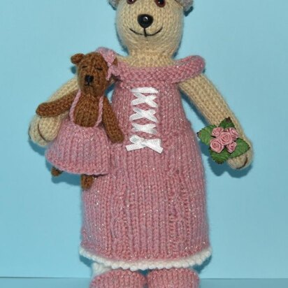 Tessa Teddy With Princess Outfit - knitting pattern