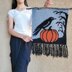Fall Raven & Pumpkin Tapestry