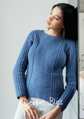 "Rosemary Sweater" - Sweater Knitting Pattern For Women in Debbie Bliss Iris