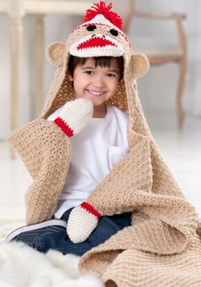 Sock Monkey Blanket in Red Heart Super Saver Economy Solids - LW2571