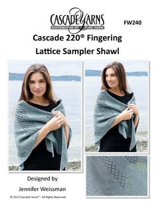 Cascade Yarns FW240 Lattice Sampler Shawl (Free)