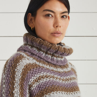 Nuno Stripe Sweater - Jumper Knitting Pattern for Women in Debbie Bliss Saphia