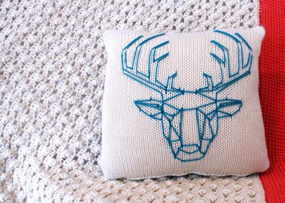 Origami Stag Head Throw Pillow (2016012)
