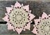 Two Color Flower Coaster Written Pattern