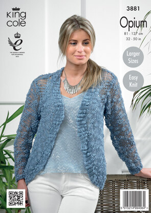 Womens' Cardigans in King Cole Opium - 3881