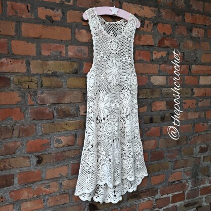 Crochet summer lacy bohemian dress.