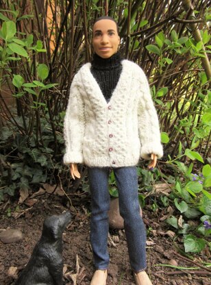 1:6th scale Man's Aran cardigan