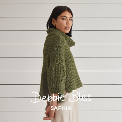 Lourdes Rib Sweater -  Knitting Pattern for Women in Debbie Bliss Saphia