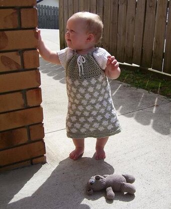 Crocheted Peasant Dress for Baby or Toddler