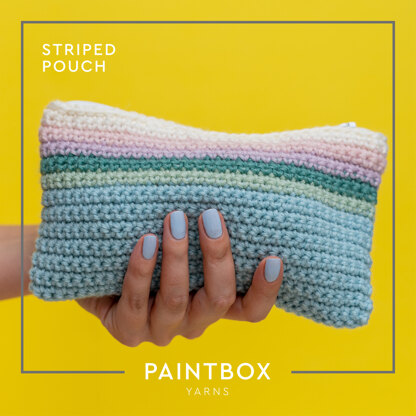 Striped Pouch - Free Crochet Pattern in Paintbox Yarns 100% Wool Worsted - Free Downloadable PDF