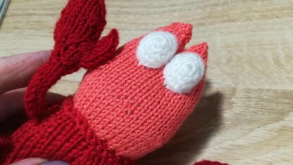 Toy knitting pattern Sebastian crab