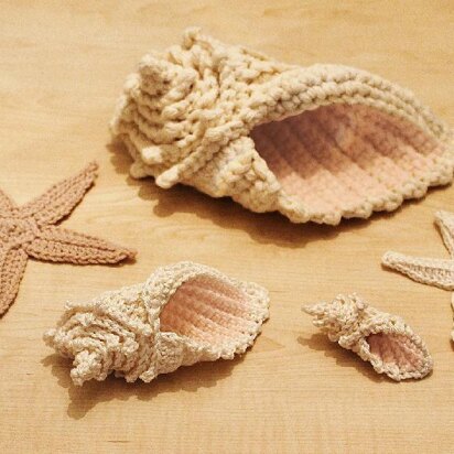 Crochet Conch Shell and Starfish