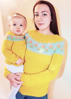 Mummy & Me Vintage Chic Sweater in worsted