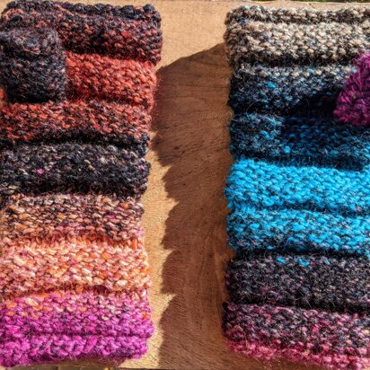 Romulus Roll Fingerless Mittens - knitting pattern