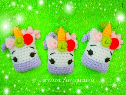 Crochet pattern unicorn keychain