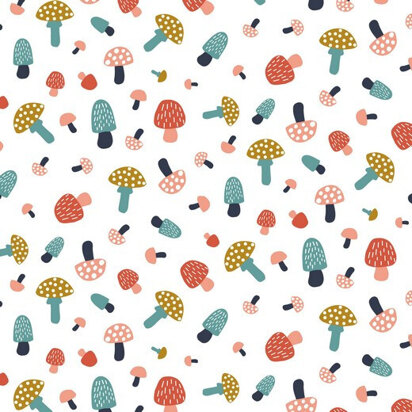 Poppy Fabrics - Colourful Mushrooms 1  Jersey