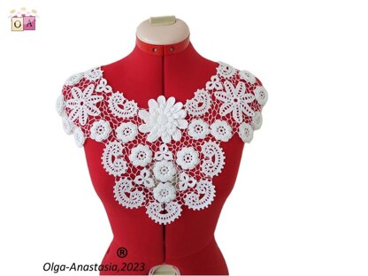 Crochet lace collar "Christmas".