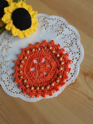 Beaded fall coaster