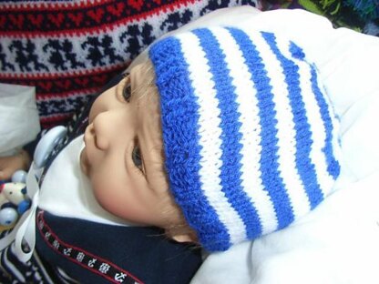 Stripey kids beanie