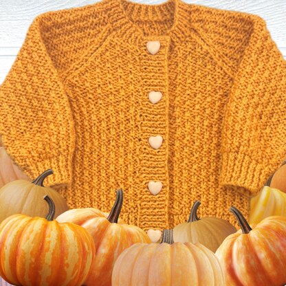 Jennifer Baby Cardigan 16" to 20" chest size. Approx 0-9mths