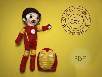 Iron Hero amigurumi doll