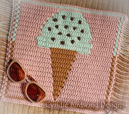 Summer Vacay mosaic square - Ice Cream Cone
