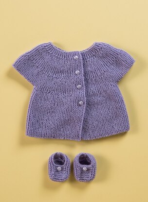 Babies Sleeveless Cardigan and slippers in Bergere de France Merinos 2,5 - 60376-06 - Downloadable PDF