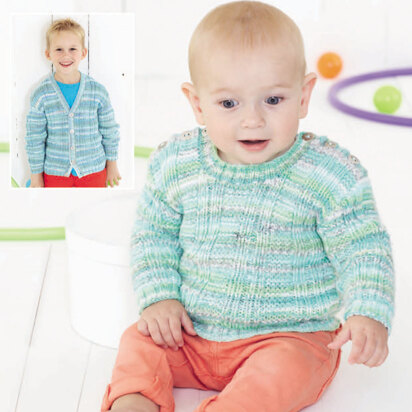 Sweater & Cardigan in Sirdar Snuggly Baby Crofter DK - 4869 - Downloadable PDF - knitting pattern