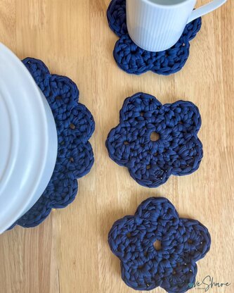Flower Coaster & Trivet Set