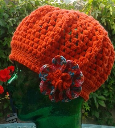 Ladies Puff Stitch Crochet Hat