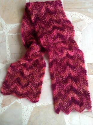 ZigZag Garter Stitch Reversible Knit Scarf