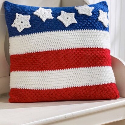 Patriotic Pillow in Red Heart Super Saver Economy Solids - LW3791