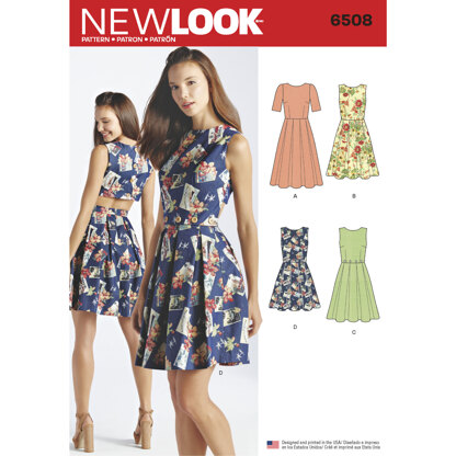 New Look 6508 Womenâ€™s  Dress with Open or Closed Back Variations 6508 - Paper Pattern, Size A (10-12-14-16-18-20-22)