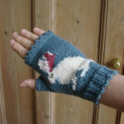 Bunny/Rabbit fingerless gloves/mitts