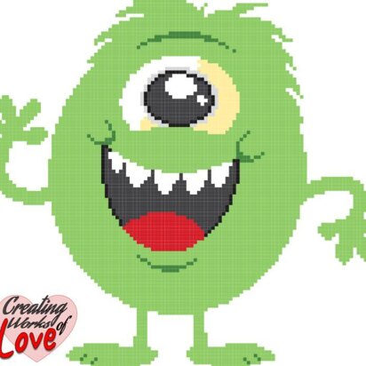 One Eyed Green Monster Stitch Graph