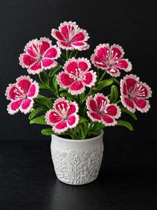 Crochet Chinese pink flowers