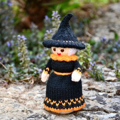 Judy the Witch Egg Cosy Knitting Pattern - Doll Knitting Pattern