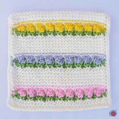 Wildflowers Tunisian Crochet Square