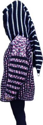 Spiral sweater wizard hood