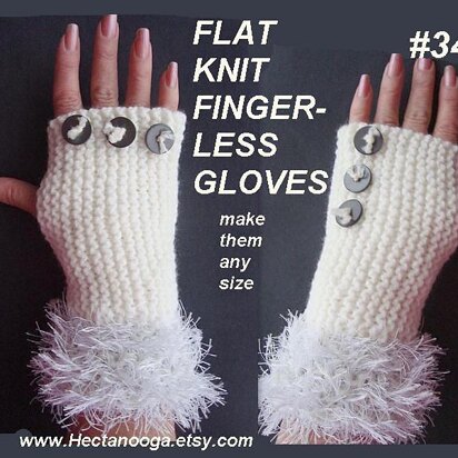 346, KNIT FLAT, FINGERLESS GLOVES