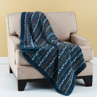 Colorful Fair Isle Throw in Lion Brand Wool-Ease and Amazing - L20285