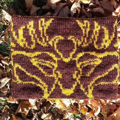 Peryton (Winged Deer) Double Knit Cowl