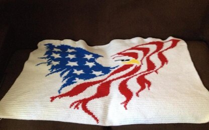 Flying American Eagle Blanket 