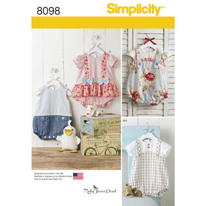 Simplicity Babies' Rompers, Sandals, and Stuffed Duck 8098 - Sewing Pattern