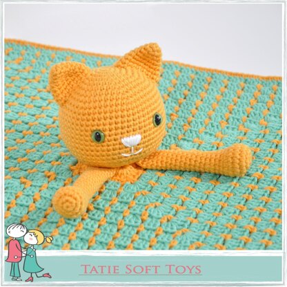 Crochet Lovey Pattern Blanket Ginger Kitty Cat Kitten Security Blanket Crochet Lovey Blanket Toy Blankie Baby Blanket Toy Crochet Comforter Snuggle