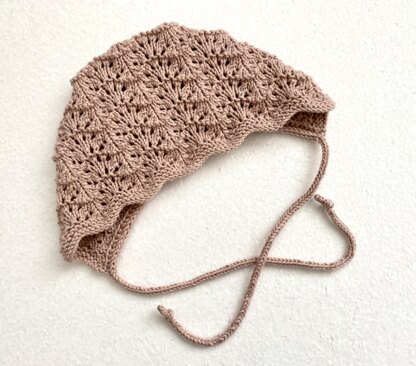 Pattern: baby bonnet lace hat, cotton hat toddler