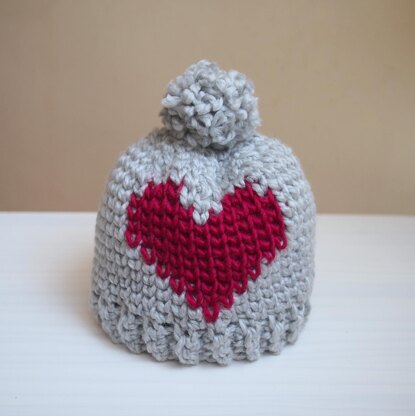 Heart beanie hat